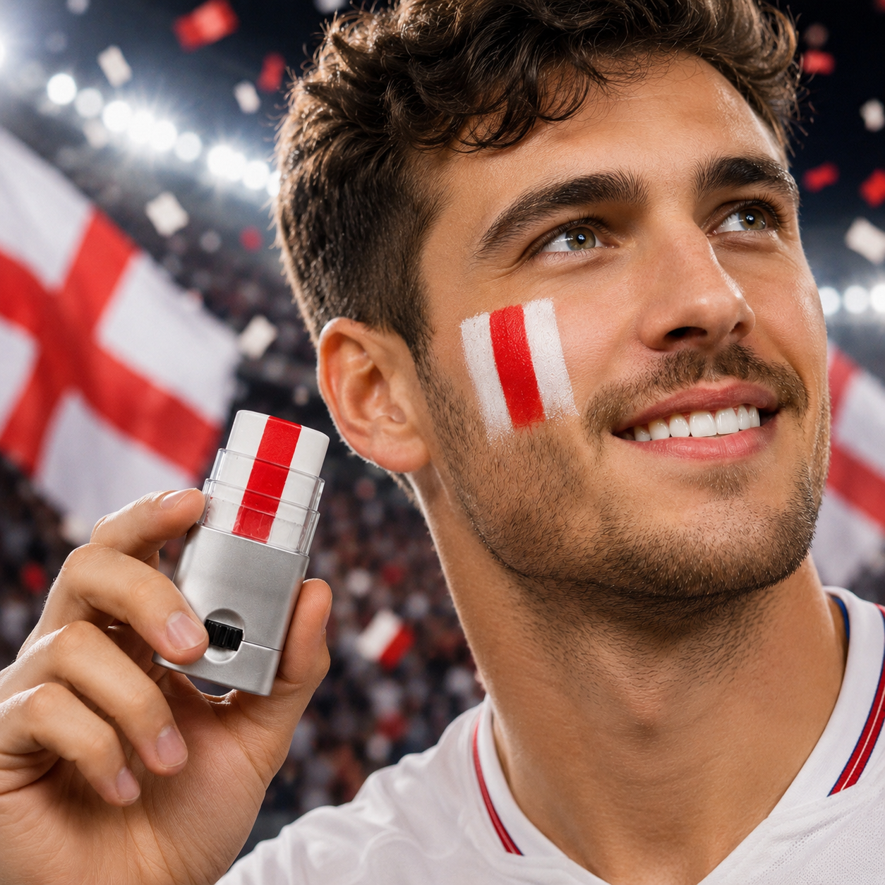 Matchday face paint for football supporter looks